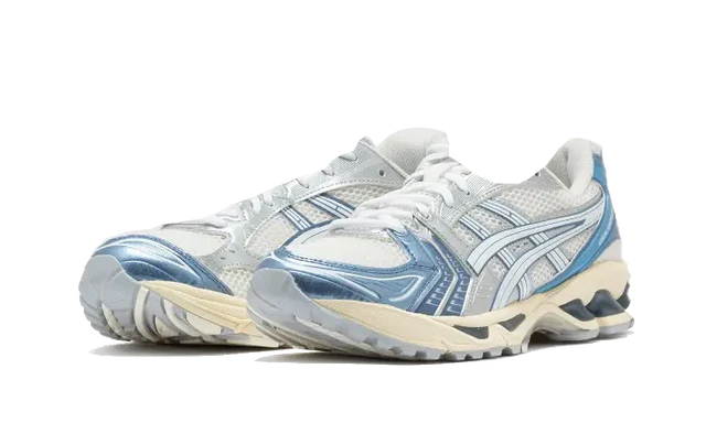ASICS Gel-Kayano 14 Cream Metallic Blue — Authentiques & neuves — Luve Sneakers