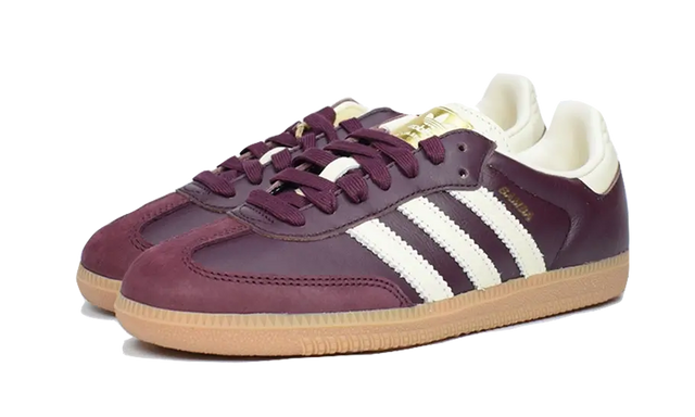 Adidas Samba OG Maroon Crewht Gold — Authentiques & neuves — Luve Sneakers