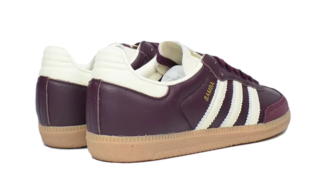 Adidas Samba OG Maroon Crewht Gold — Bons prix — Luve Sneakers