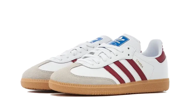 Adidas Samba OG White Burgundy Gum — Authentiques & neuves — Luve Sneakers