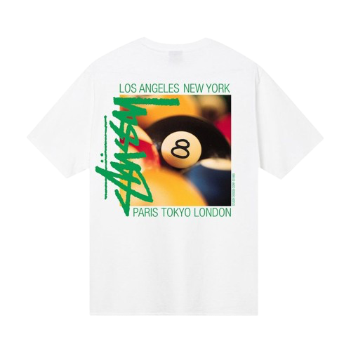 T-shirt Stüssy Billiards White — Livraison 24h depuis la Belgique — Luve Sneakers