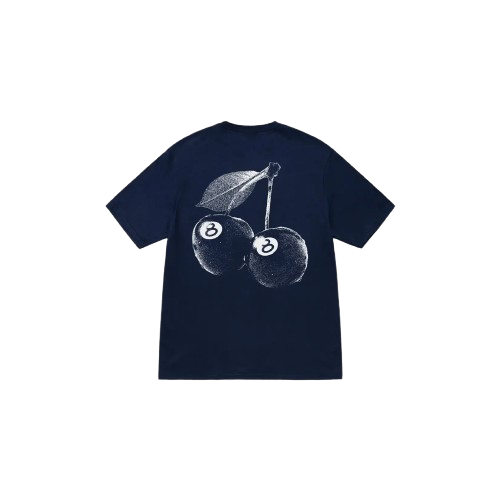 T-shirt Stüssy Cherries Bleu Marine — Livraison 24h depuis la Belgique — Luve Sneakers
